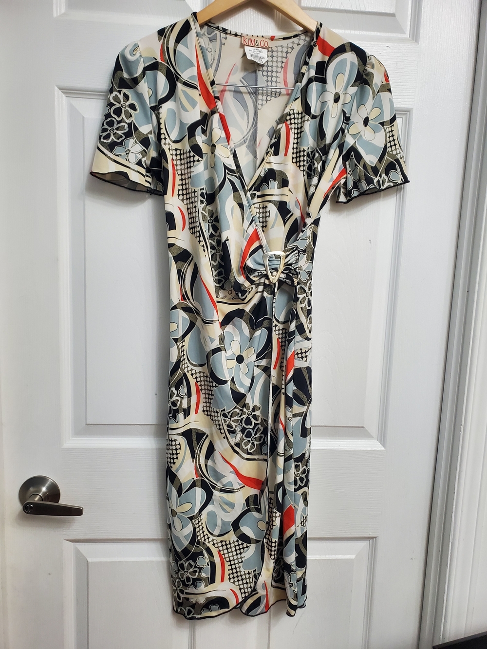 Kim & Co. Floral Print Wrap Look Dress - SIZE XS
